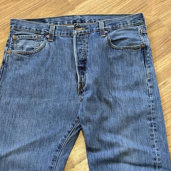 Men's Vintage Levi's 501xx Button-Fly Straight Leg Blue Jeans 36x34 - Picture 12 of 16